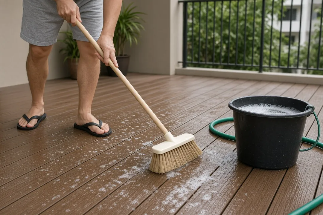cleaning WPC decking