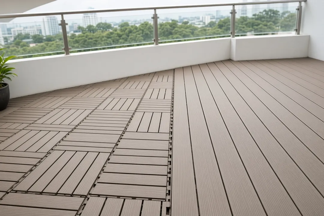 comparing DIY tiles and installed boards