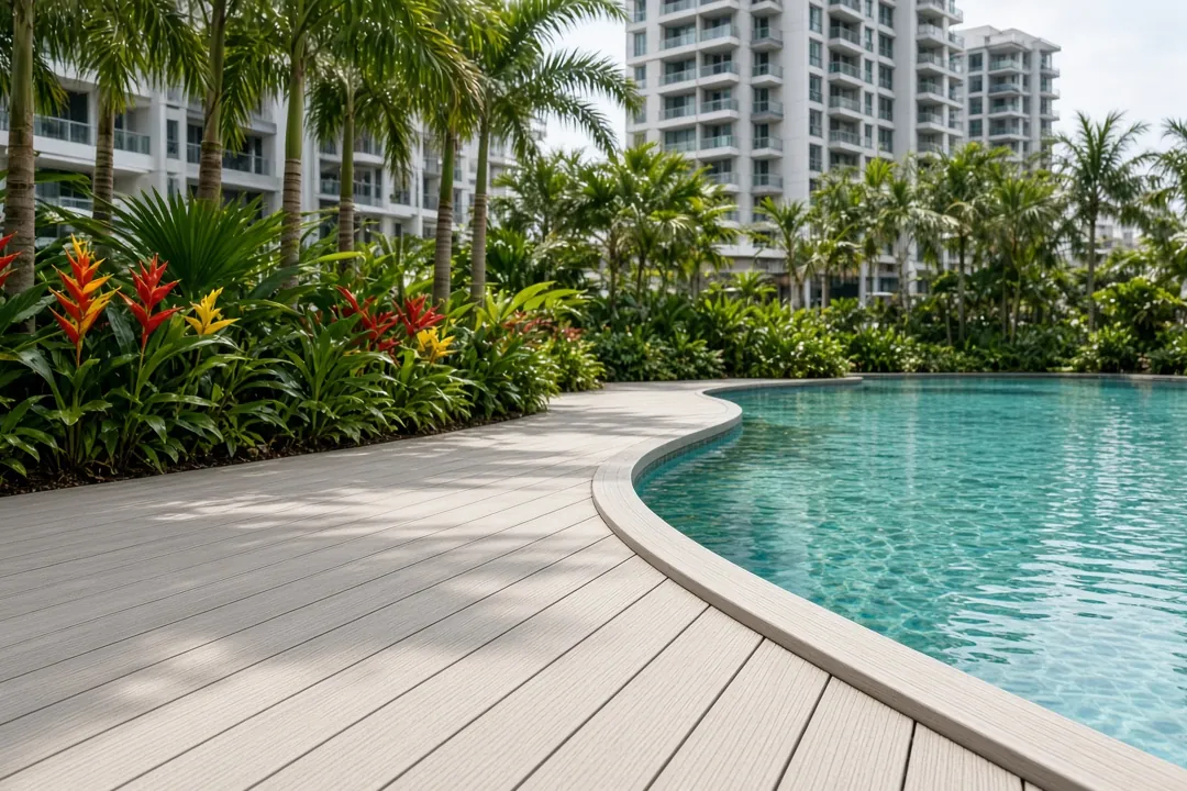 Pool deck WPC decking in Singapore