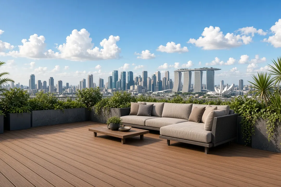 Roof terrace WPC decking in Singapore